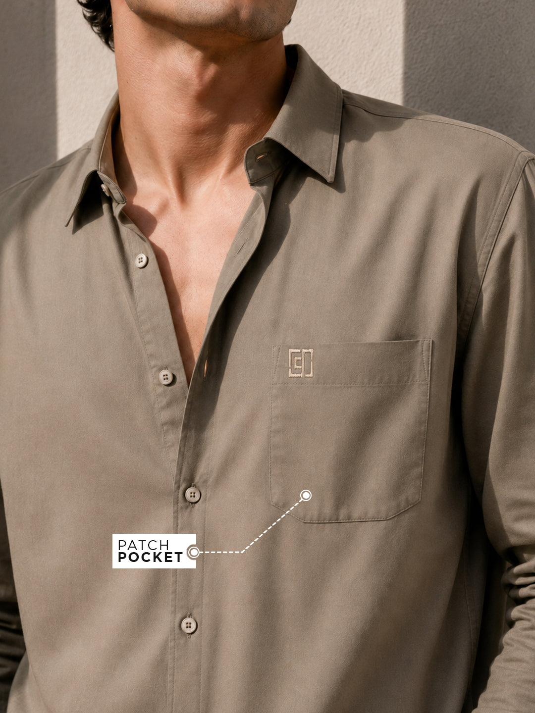 Dark Beige Bamboo Full Sleeve Shirt