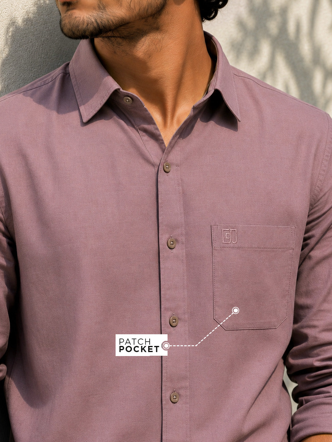 Mauve Bamboo Full Sleeve Shirt