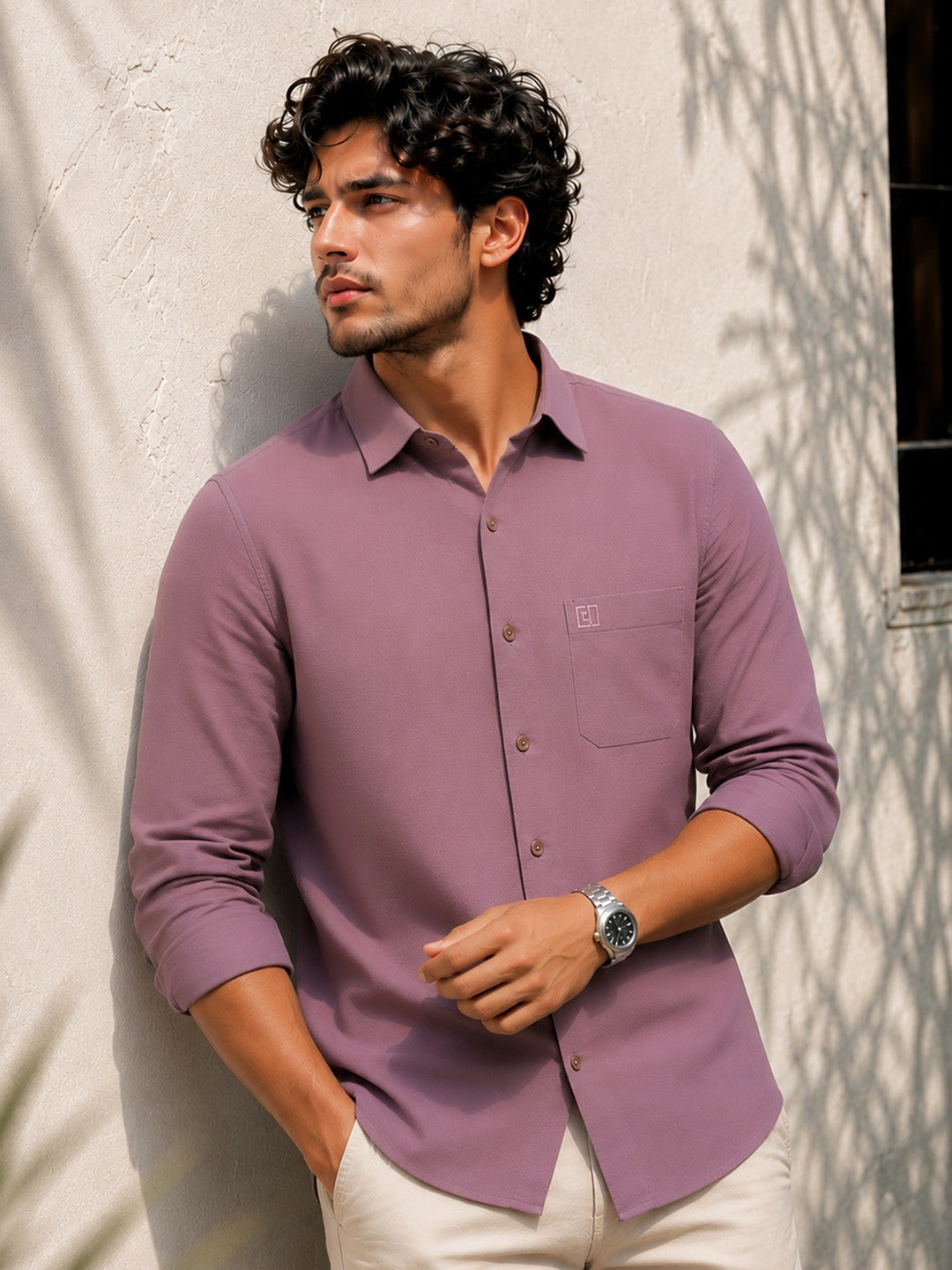 Mauve Bamboo Full Sleeve Shirt