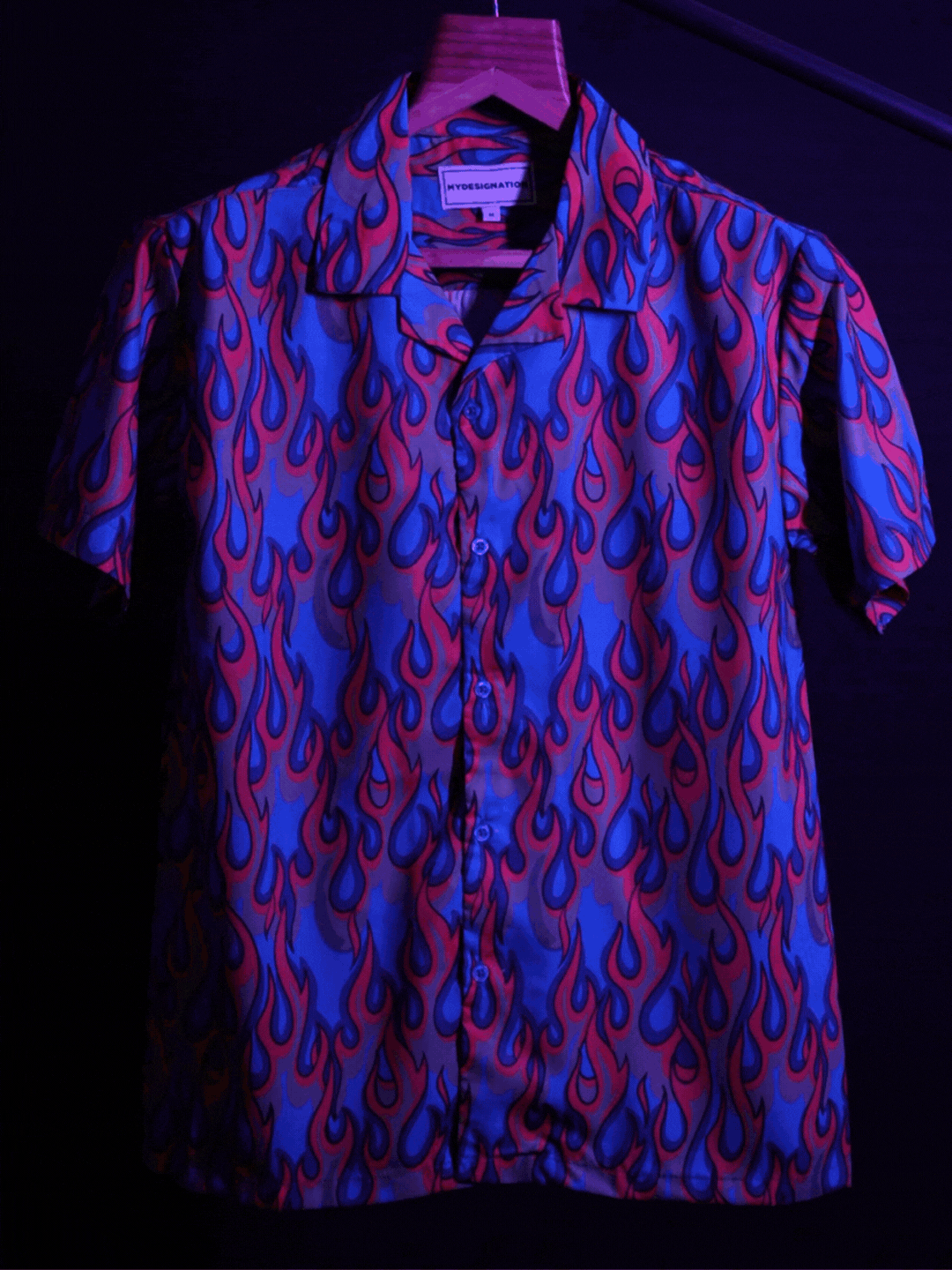 color changing dress shirt Neon Flame Shirt | UV Colour Changing Shirt