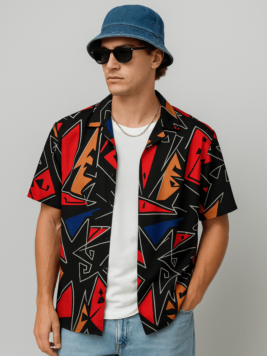 トップス abstract design rayon shirt Abstract Shirt | Poly Rayon Shirts | Mydesignation