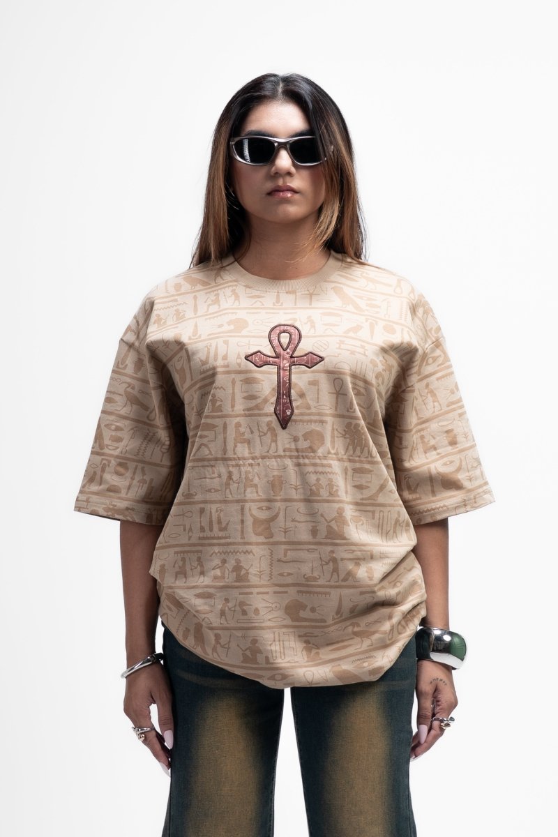 Anubis Embroidered - Women Oversized T-shirt | Mydesignation