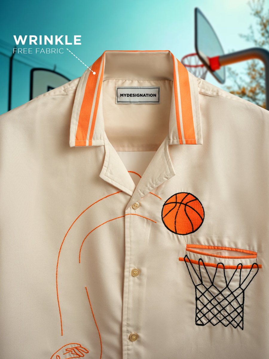Basketball Embroidered Shirt - Men Shirt | Mydesignation