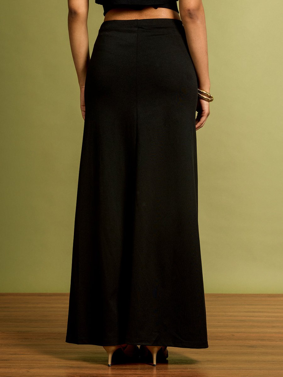 Black Ruched Skirt - Women Skirt | Mydesignation