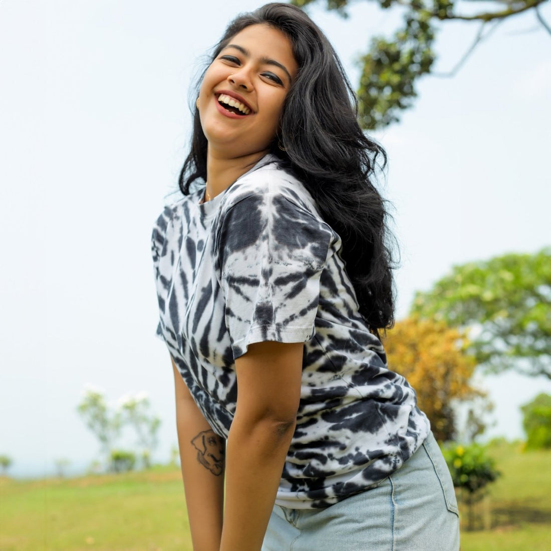 Black Tie - dye - Women Tie - Dye T-shirt | Mydesignation