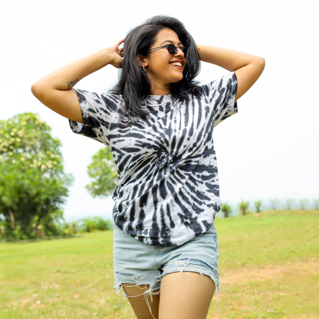 Black Tie - dye - Women Tie - Dye T-shirt | Mydesignation