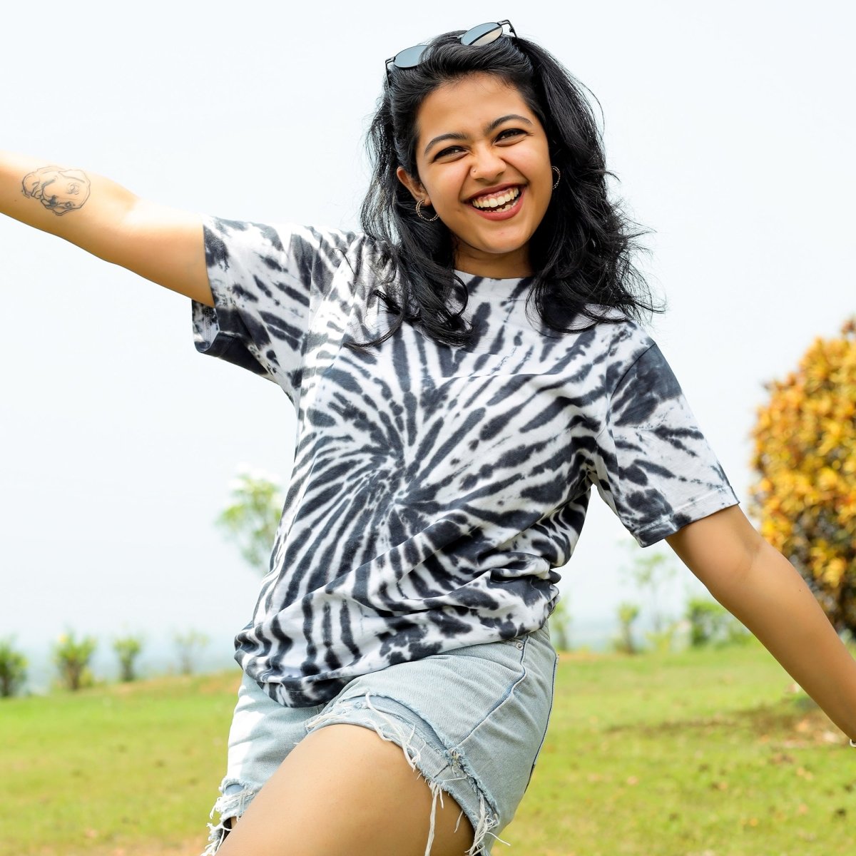 Black Tie - dye - Women Tie - Dye T-shirt | Mydesignation