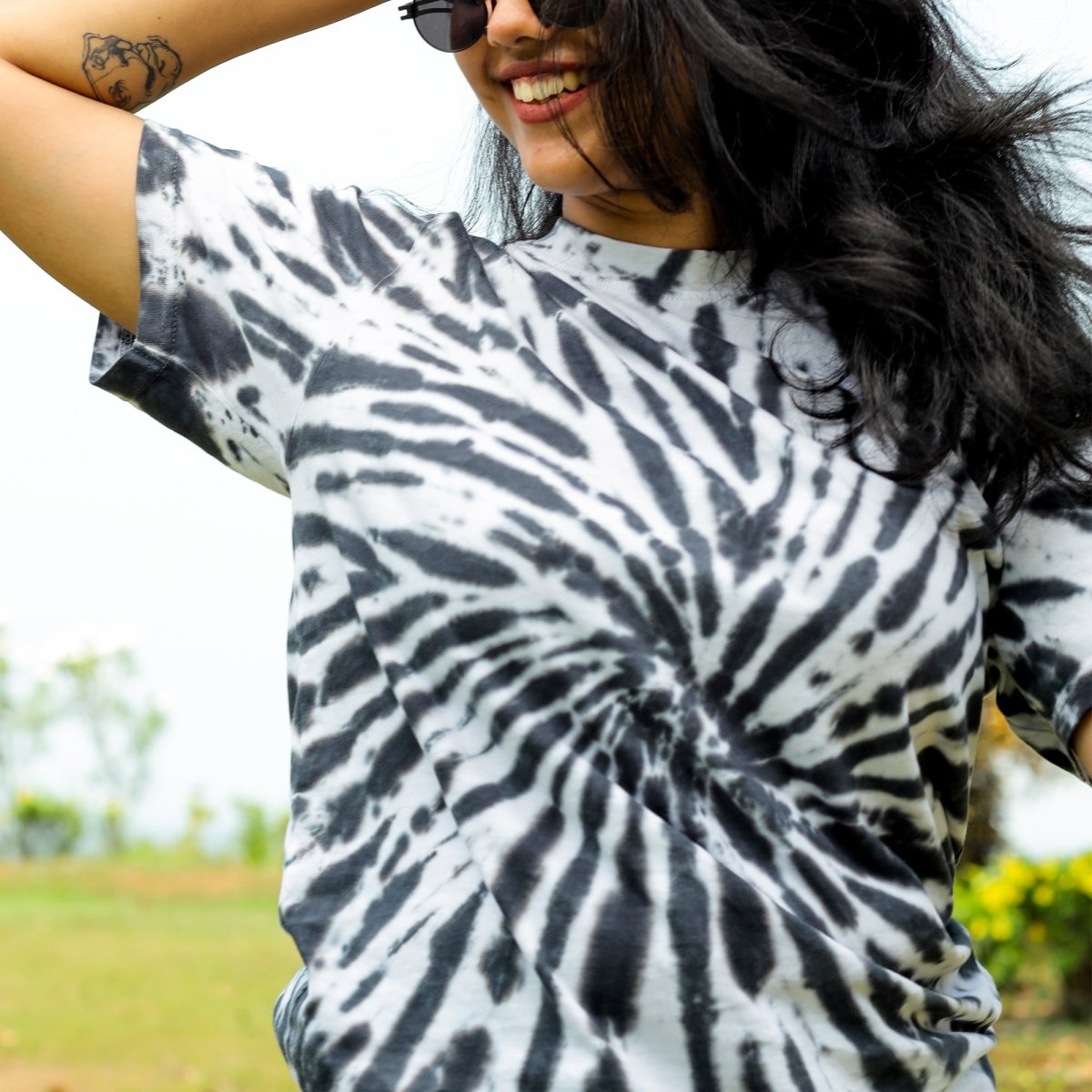 Black Tie - dye - Women Tie - Dye T-shirt | Mydesignation