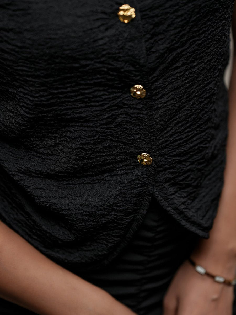 Black Waistcoat - Women Shirt | Mydesignation