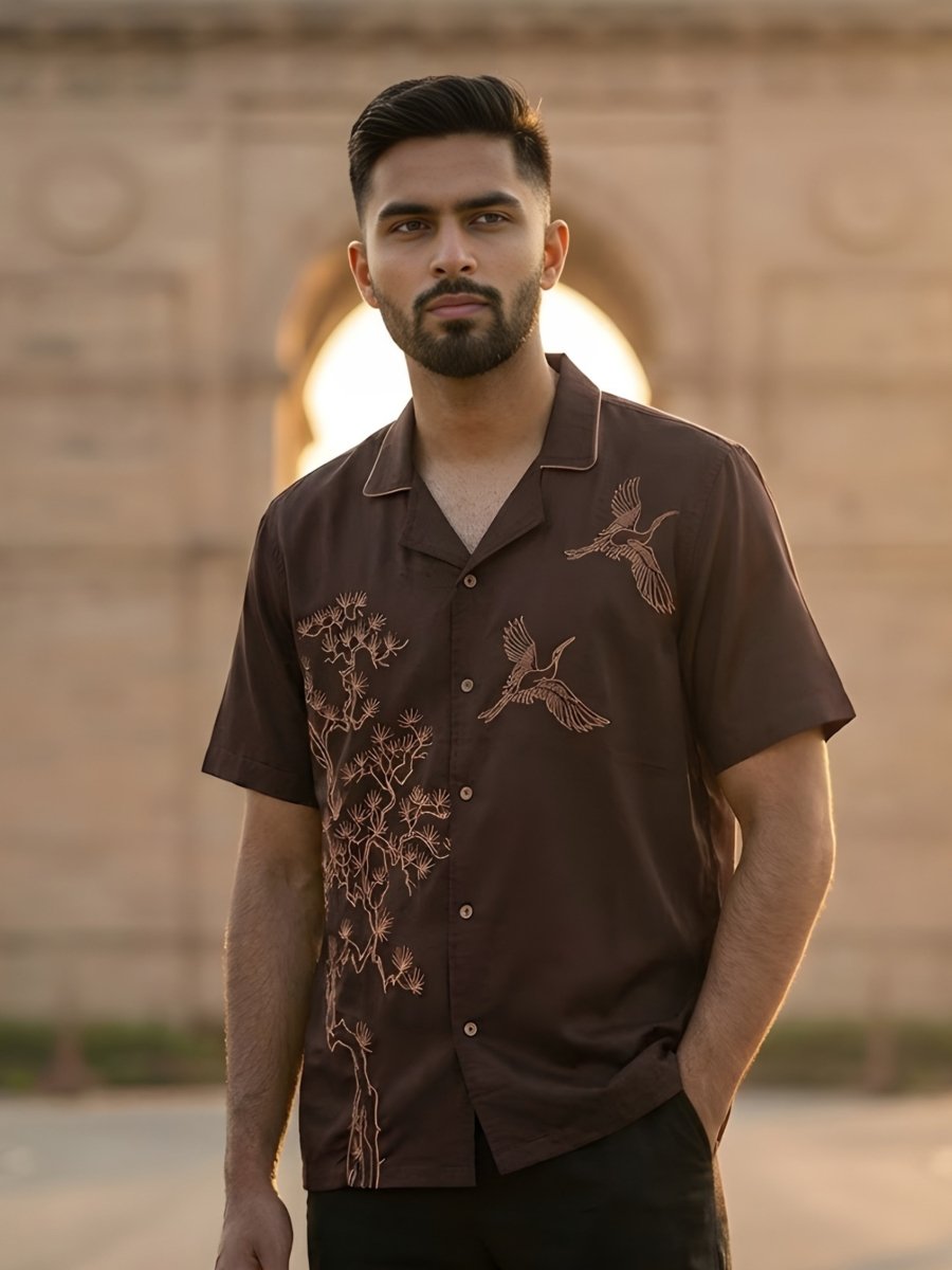 Bonsai Embroidered | Freedom Collection - Men Shirt | Mydesignation