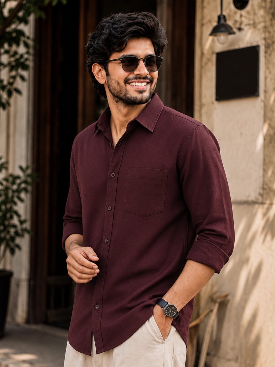 Classic Wine Cotton Shirt - Shirt | MyDesignation