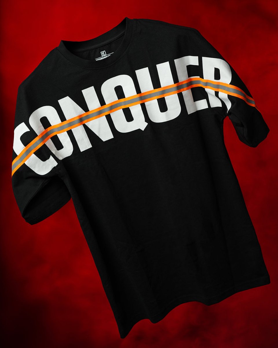 Conquer Oversized Tshirt Reflective Strip Mydesignation