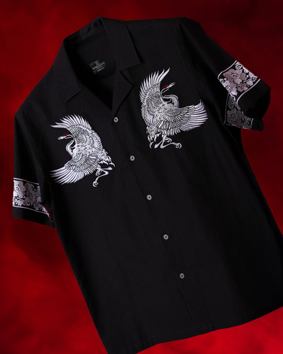 Crane Embroidered - Men Shirt | Mydesignation