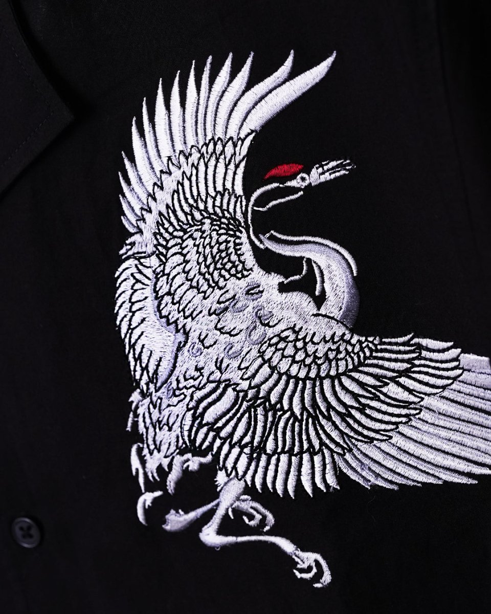 Crane Embroidered - Men Shirt | Mydesignation