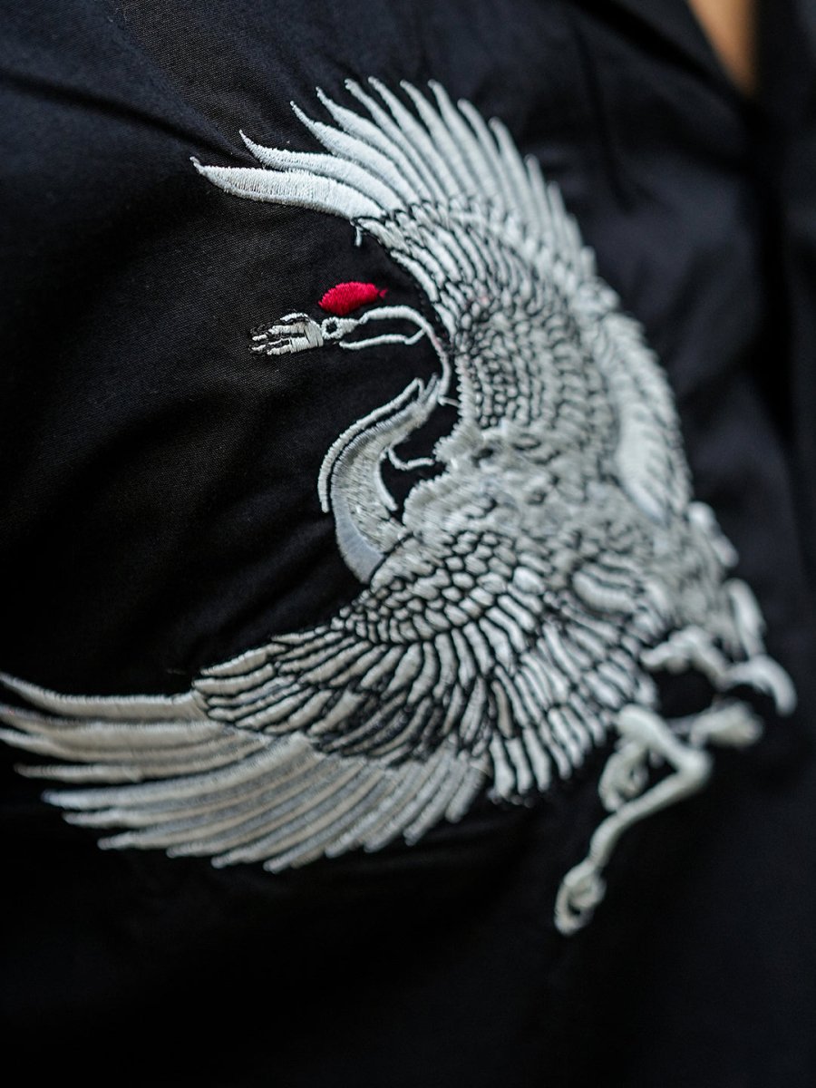 Crane Embroidered - Men Shirt | Mydesignation
