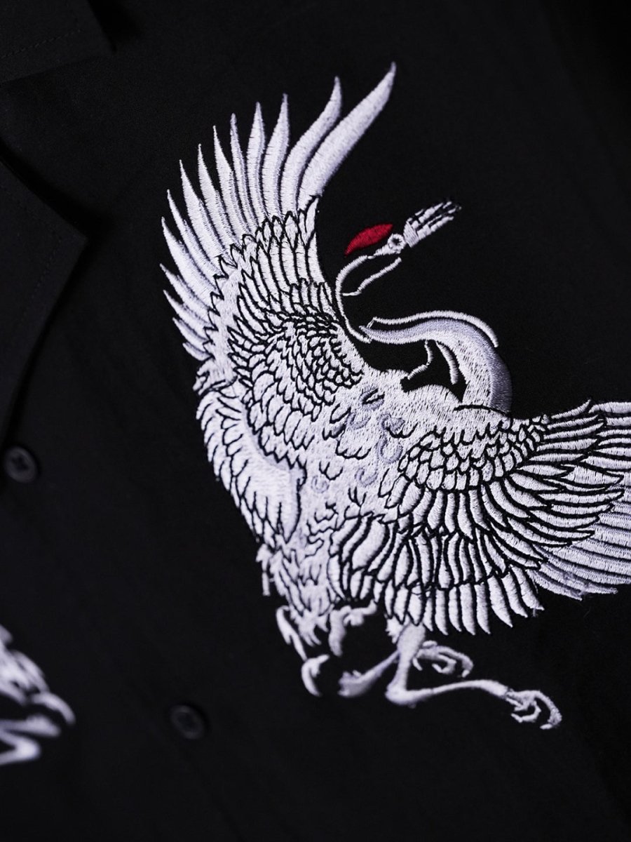 Crane Embroidered | Relaxed Fit | Luxe Cotton Shirt - Shirt | MyDesignation