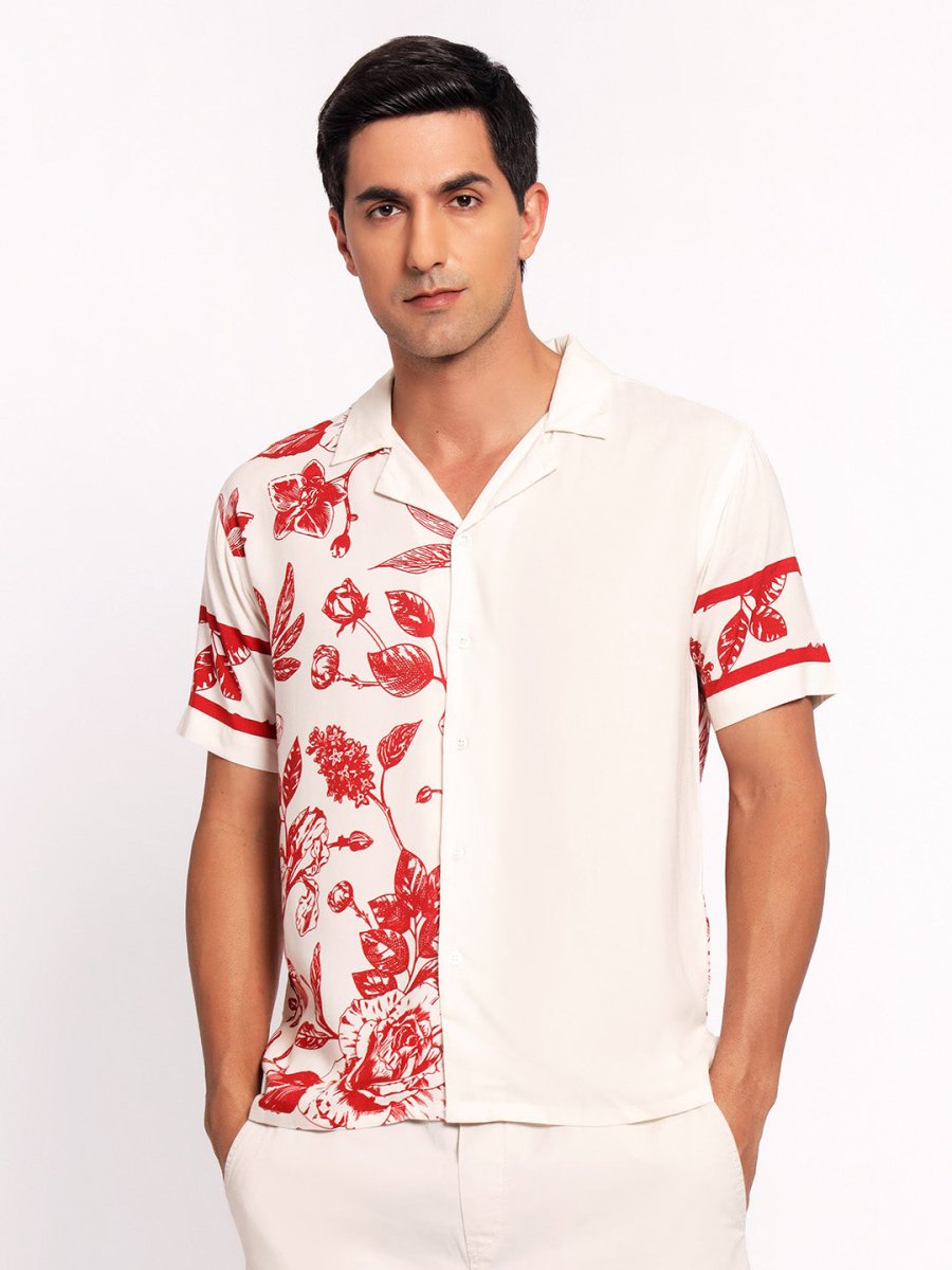 Crimson Floral - Men Shirt | Mydesignation