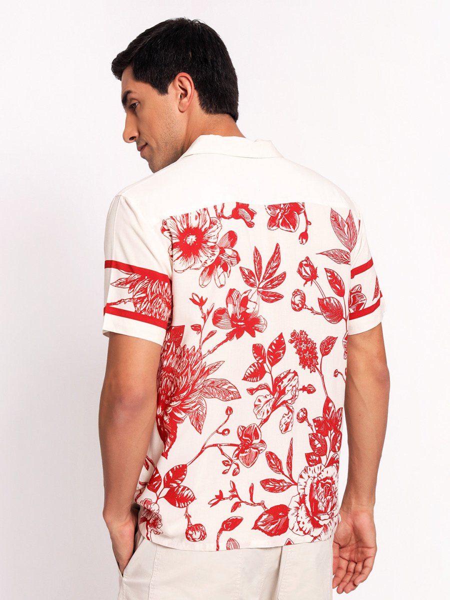 Crimson Floral - Men Shirt | Mydesignation