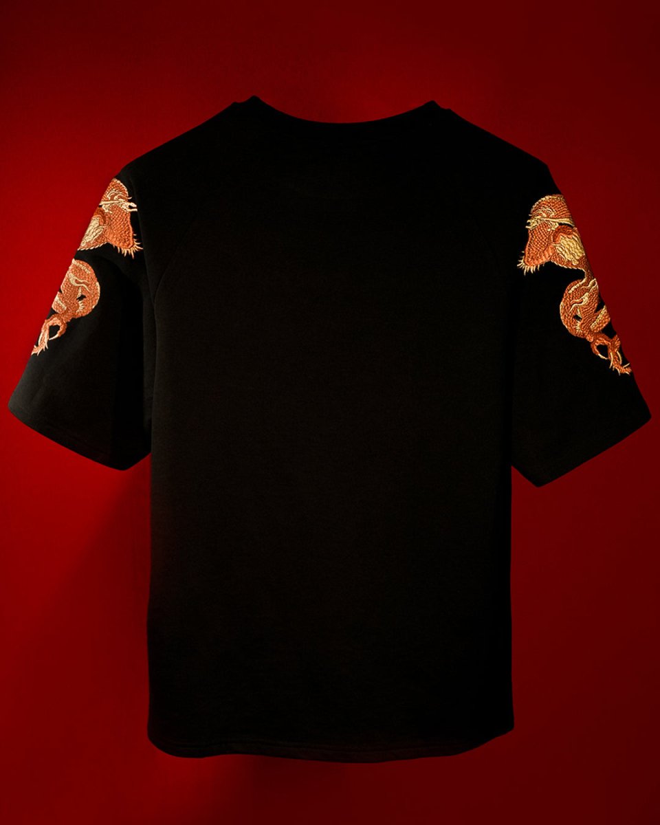 Dragon Embroidered - Men Oversized T-shirt | Mydesignation