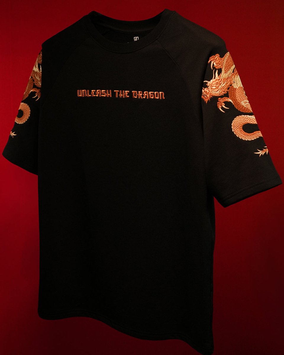 Dragon Embroidered - Men Oversized T-shirt | Mydesignation