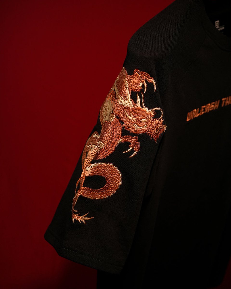 Dragon Embroidered - Women Oversized T-shirt | Mydesignation