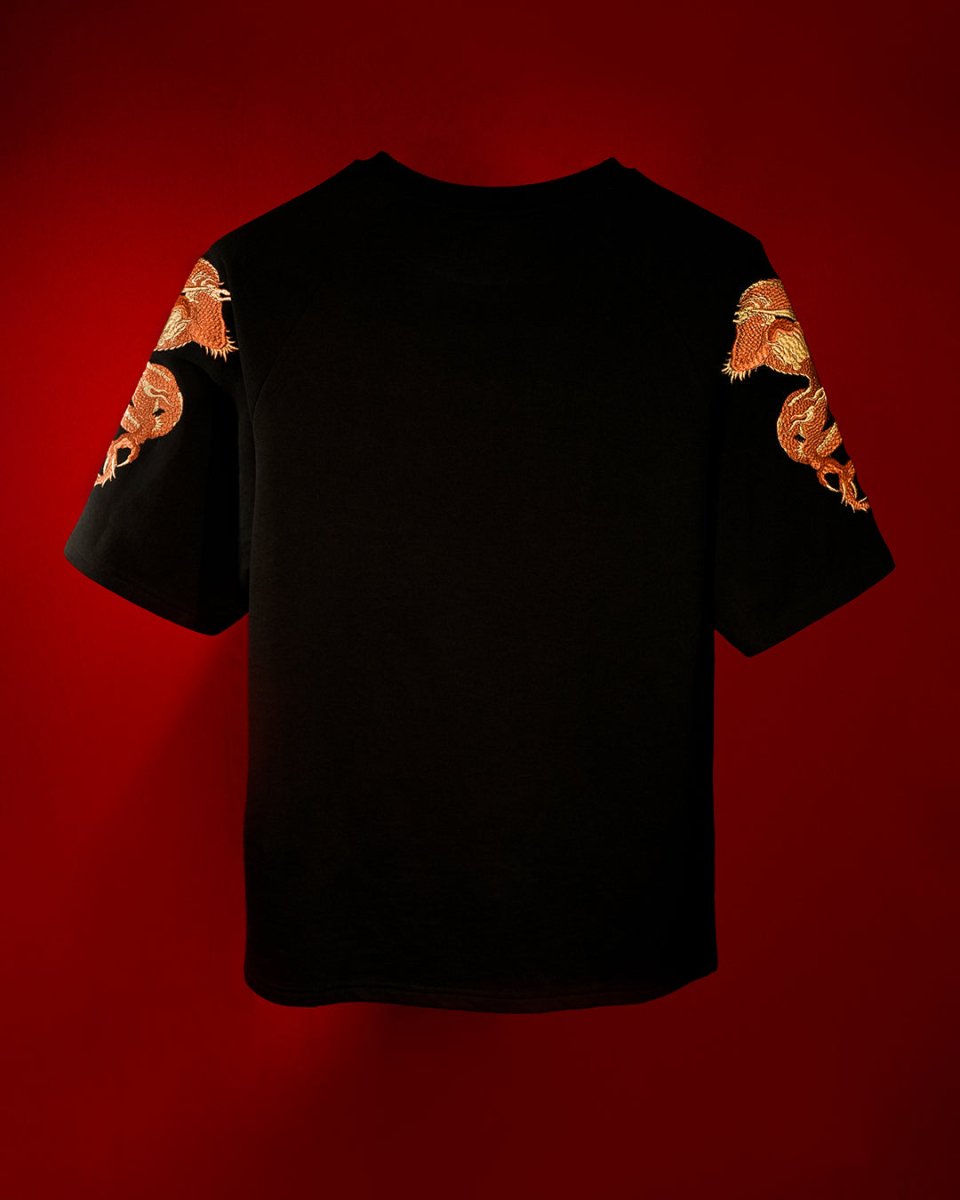 Dragon Embroidered - Women Oversized T-shirt | Mydesignation