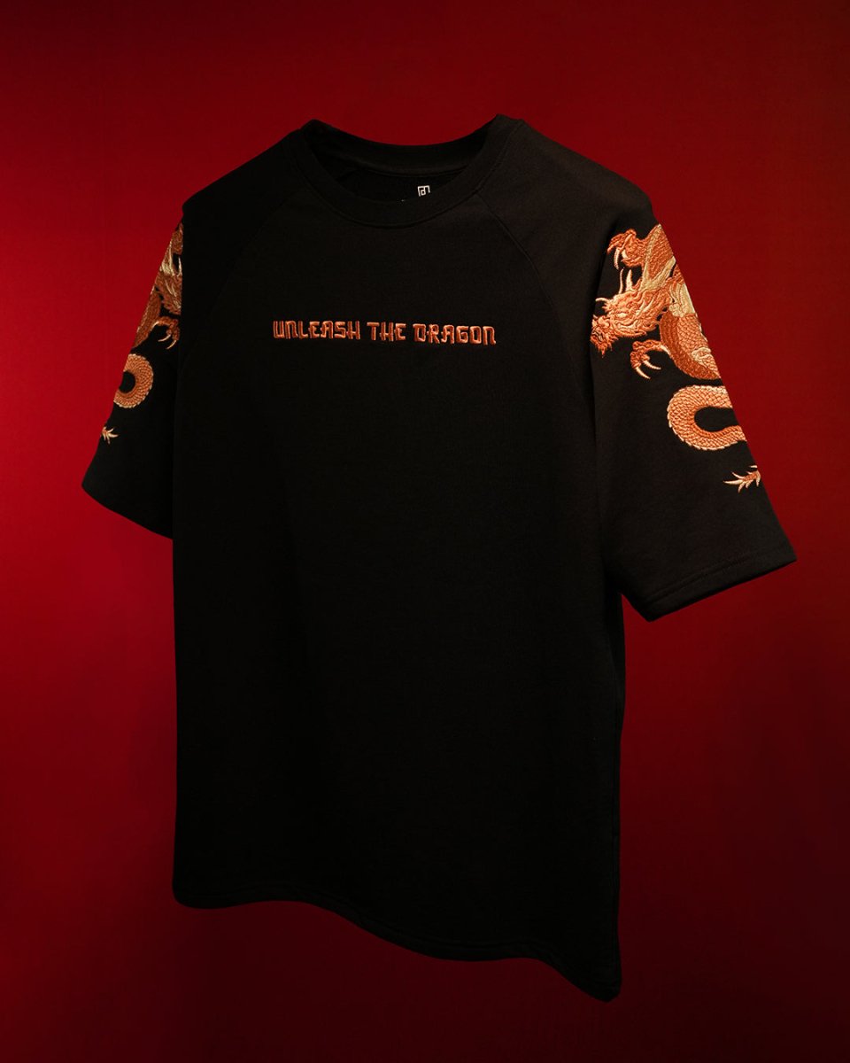 Dragon Embroidered - Women Oversized T-shirt | Mydesignation