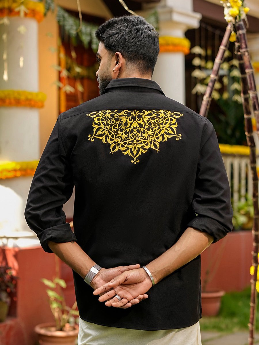 Elephant Embroidered Shirt - Pongal Special | Mydesignation