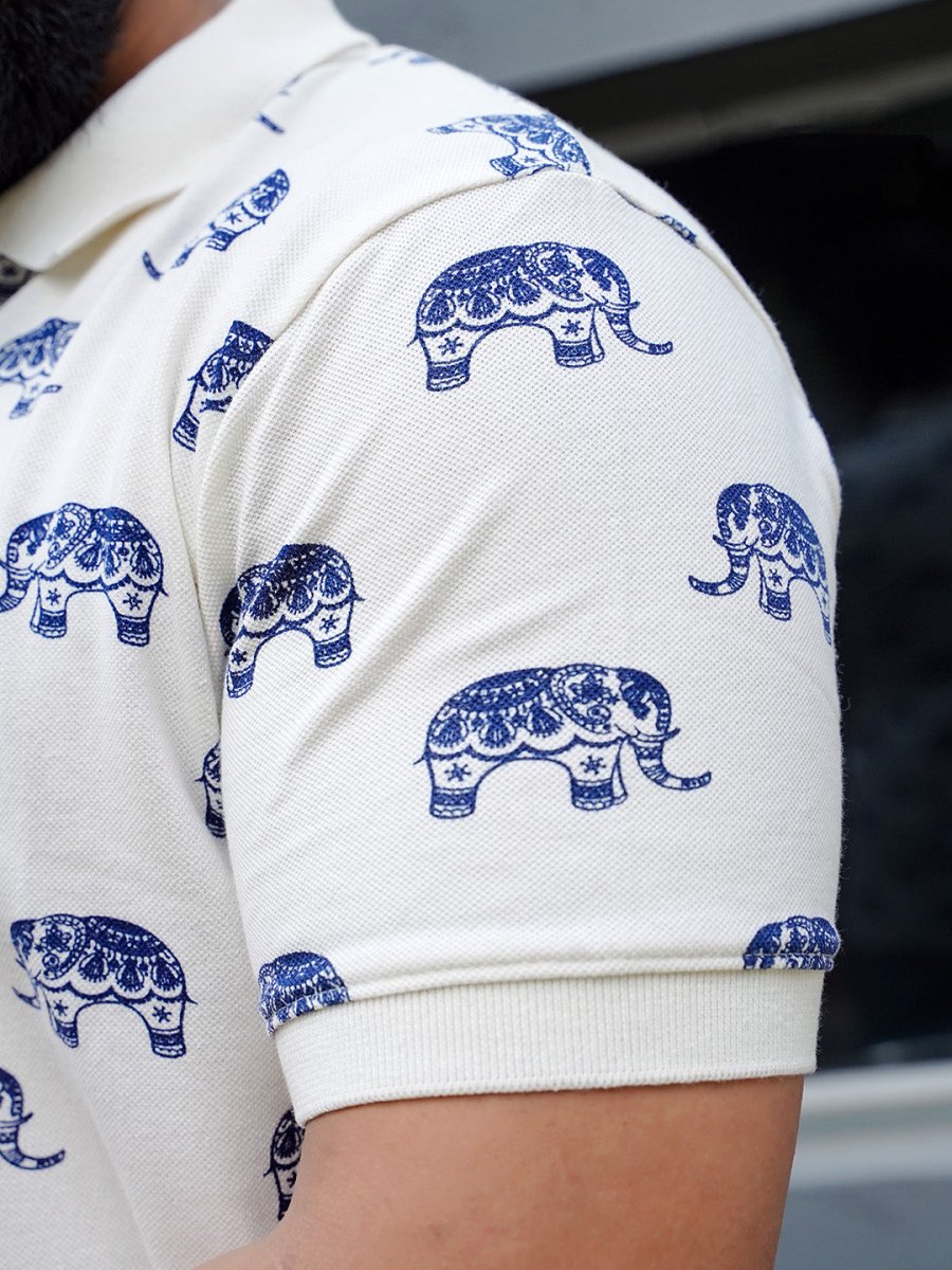 Elephant Print Polo - Polo T-shirts | Mydesignation