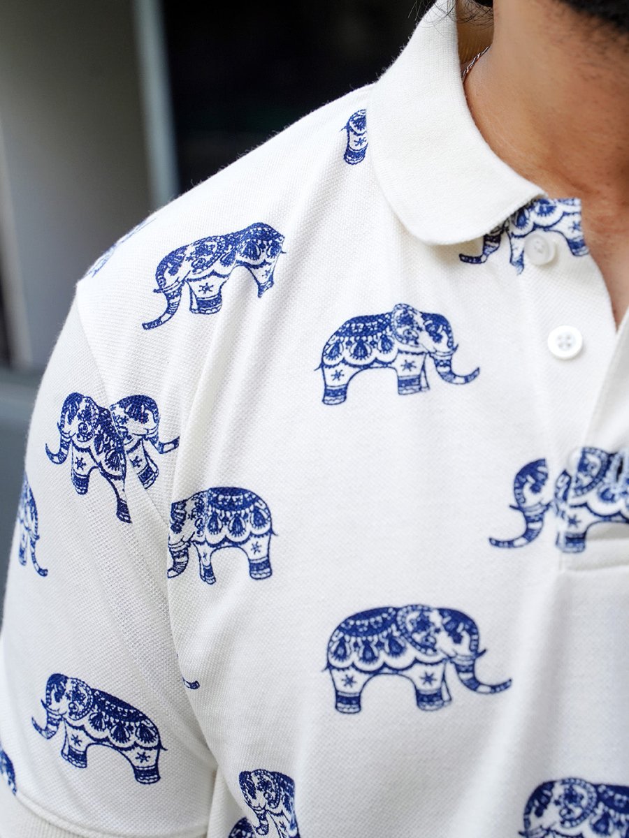 Elephant Print Polo - Polo T-shirts | Mydesignation