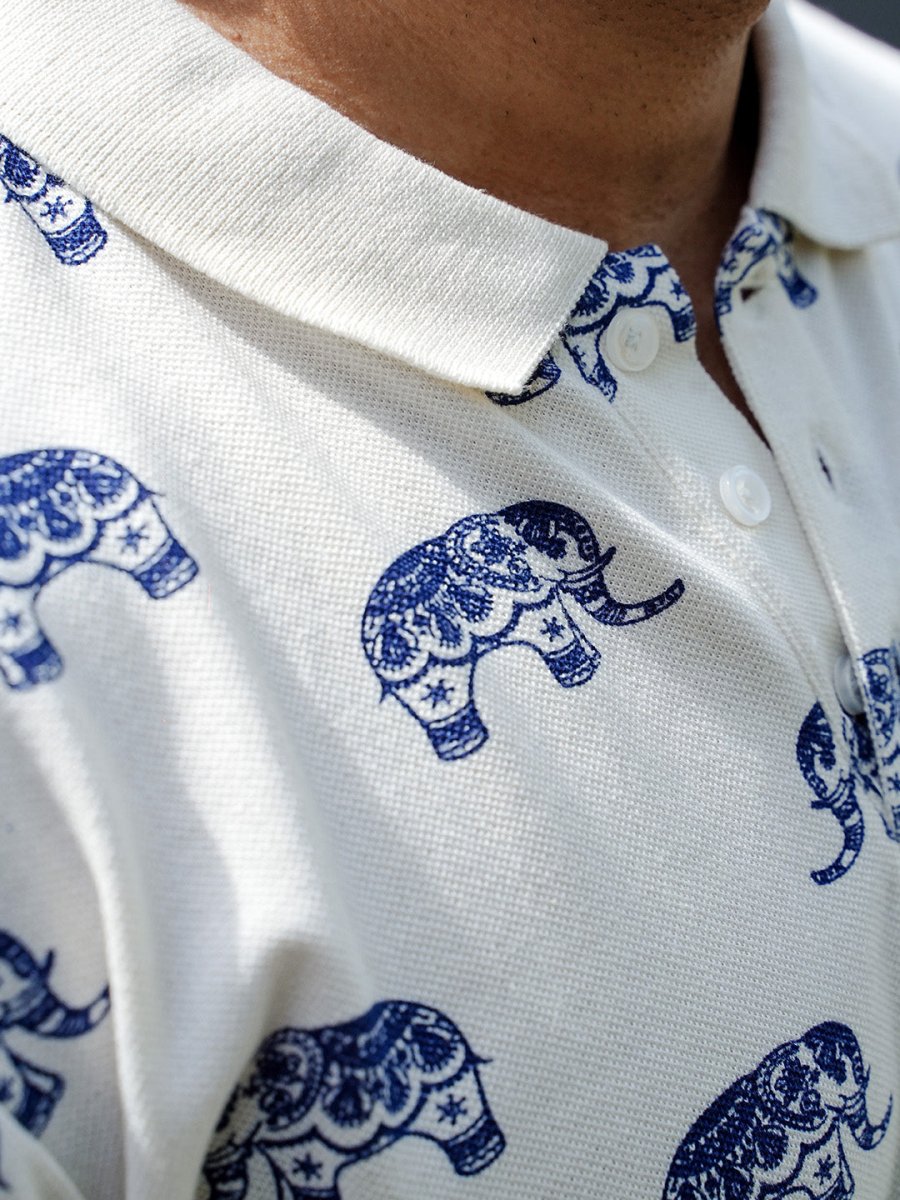 Elephant Print Polo - Polo T-shirts | Mydesignation