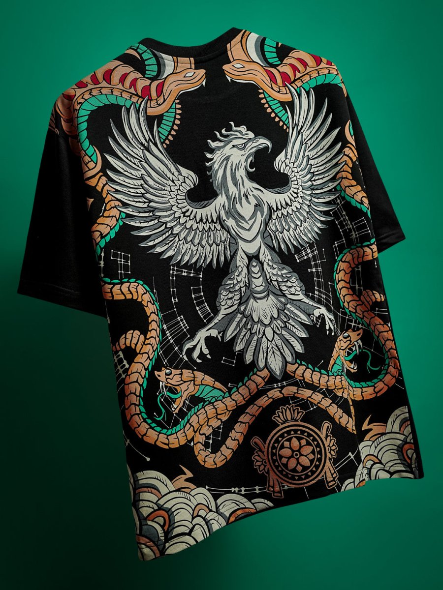 Garuda Embroidered - Men Oversized T-shirt | Mydesignation