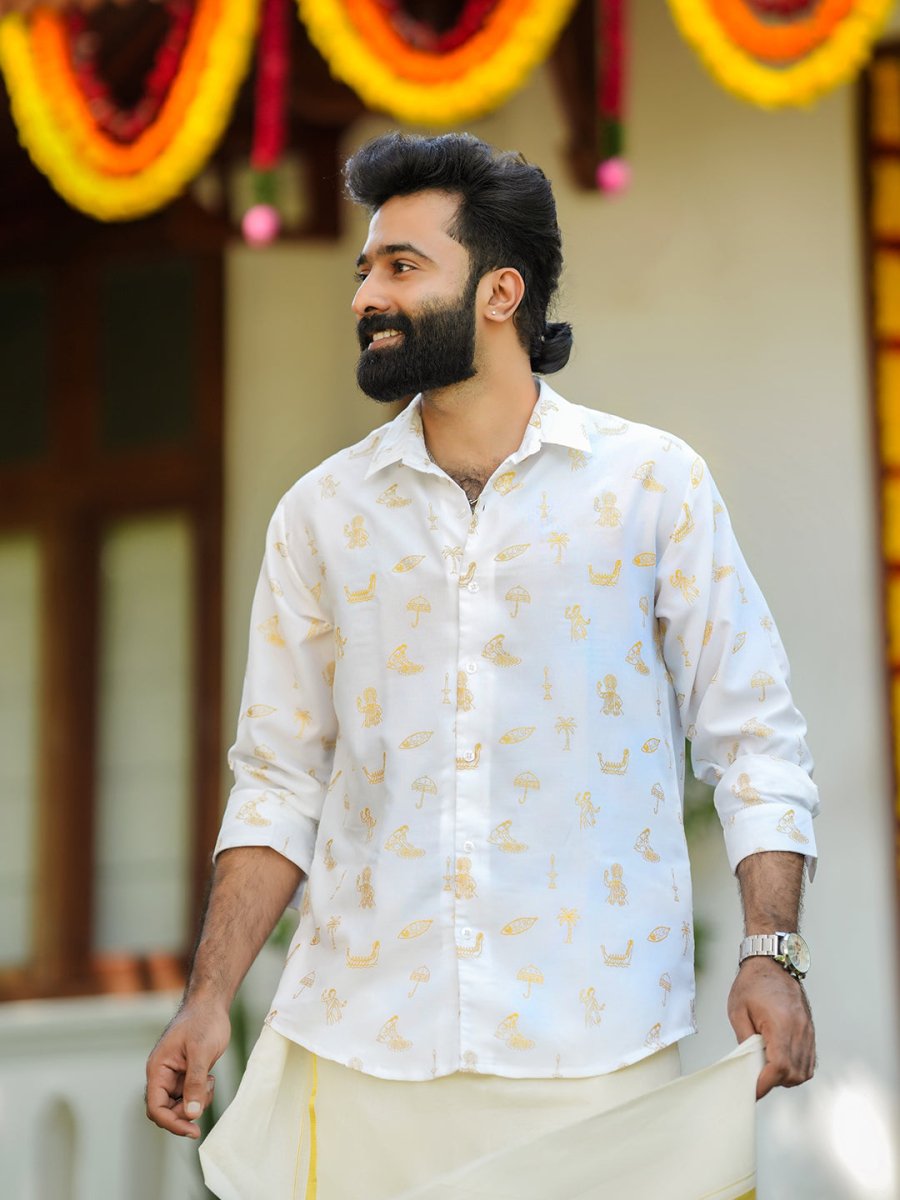 Kasavu Pattern - Men Shirt | Mydesignation