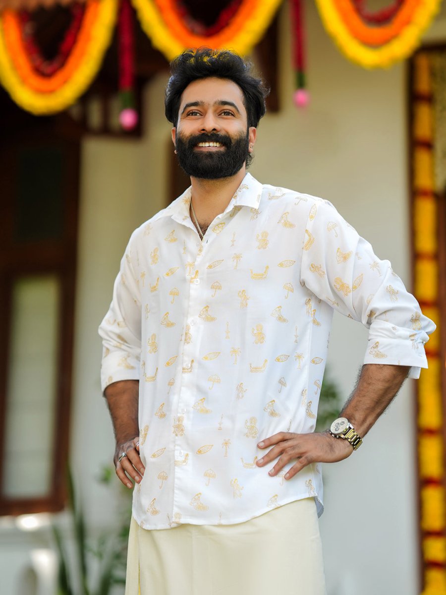 Kasavu Shirt and Saree Combo - Couple Combo | Mydesignation