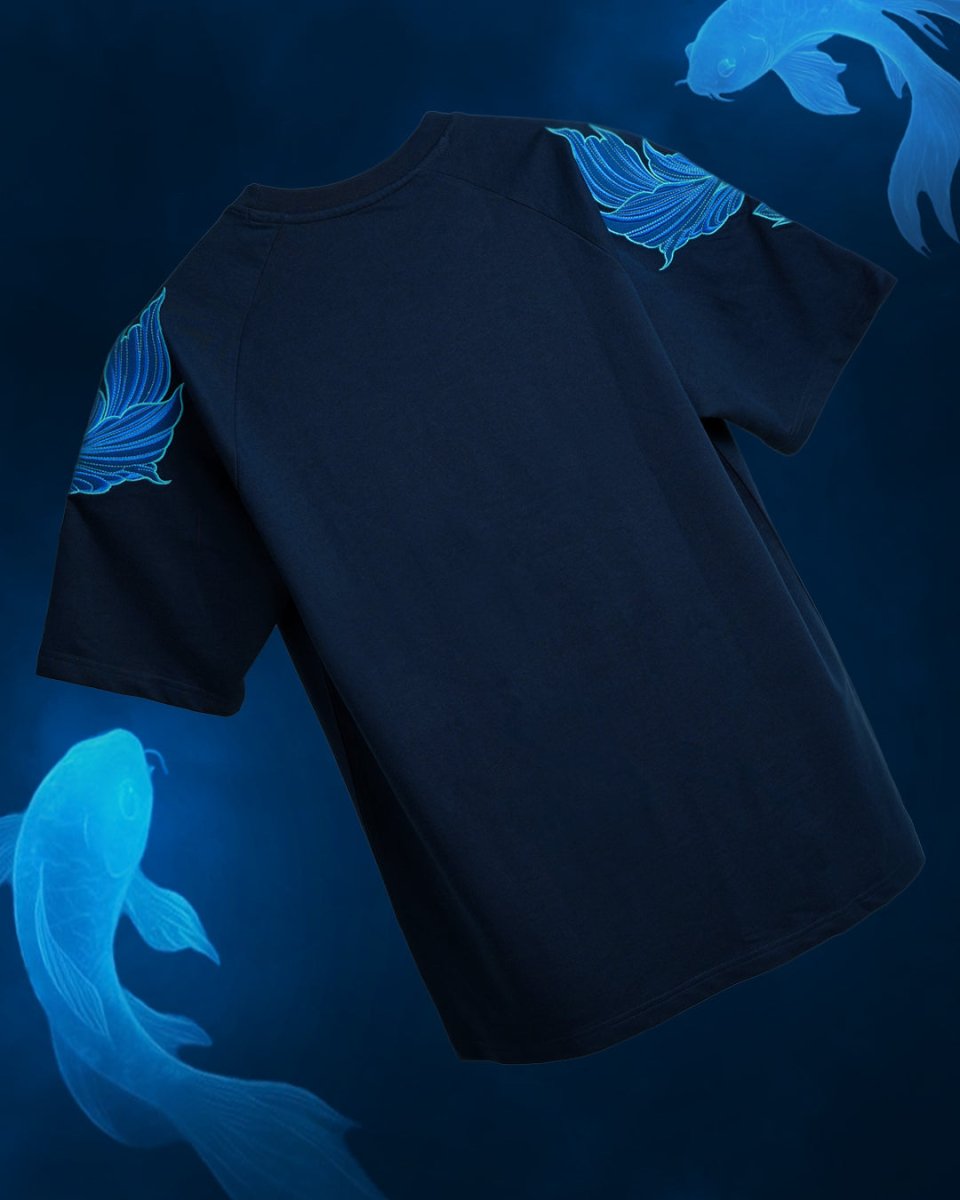 Koi Embroidered - Men Oversized T-shirt | Mydesignation