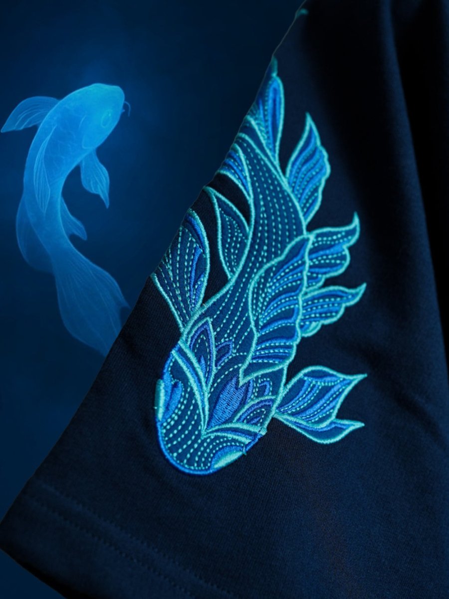 Koi Embroidered - Oversized T-shirt | Mydesignation