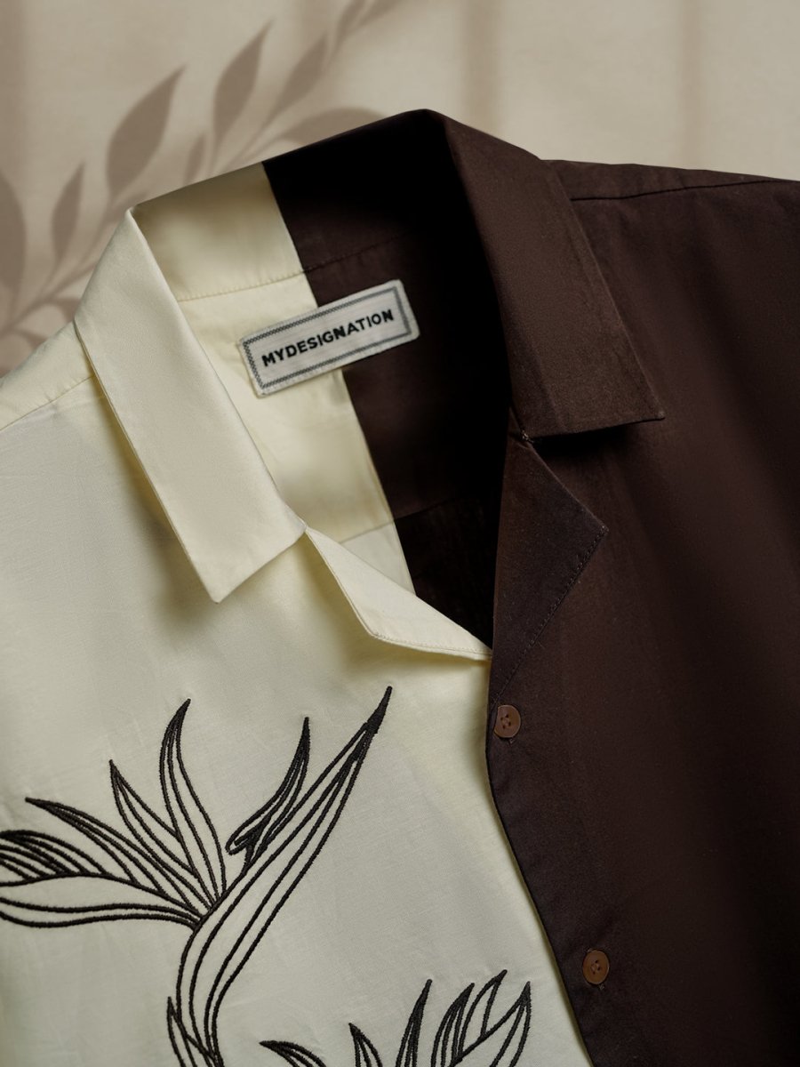 Leaf Embroidered - Men Shirt | Mydesignation