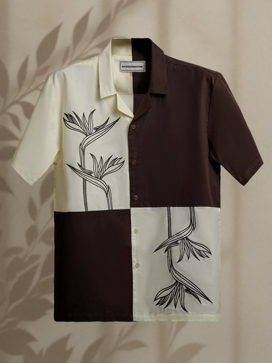 Leaf Embroidered - Men Shirt | Mydesignation