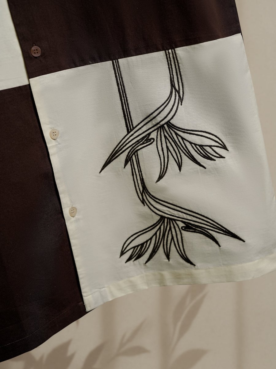Leaf Embroidered - Men Shirt | Mydesignation
