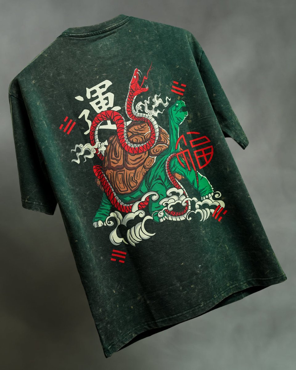 Mythical Tortoise Embroidered - Women Oversized T-shirt | Mydesignation