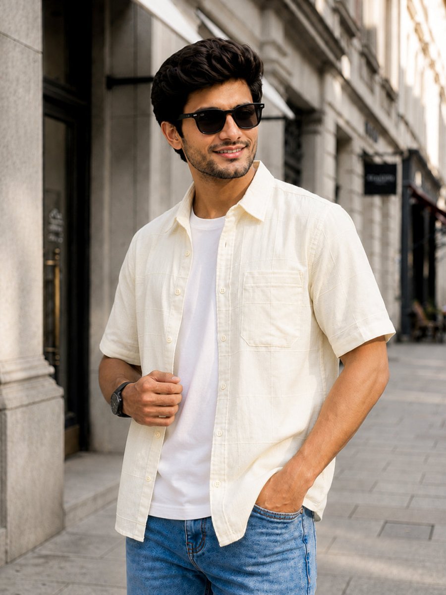 Off White Cotton Shirt - Shirt | MyDesignation