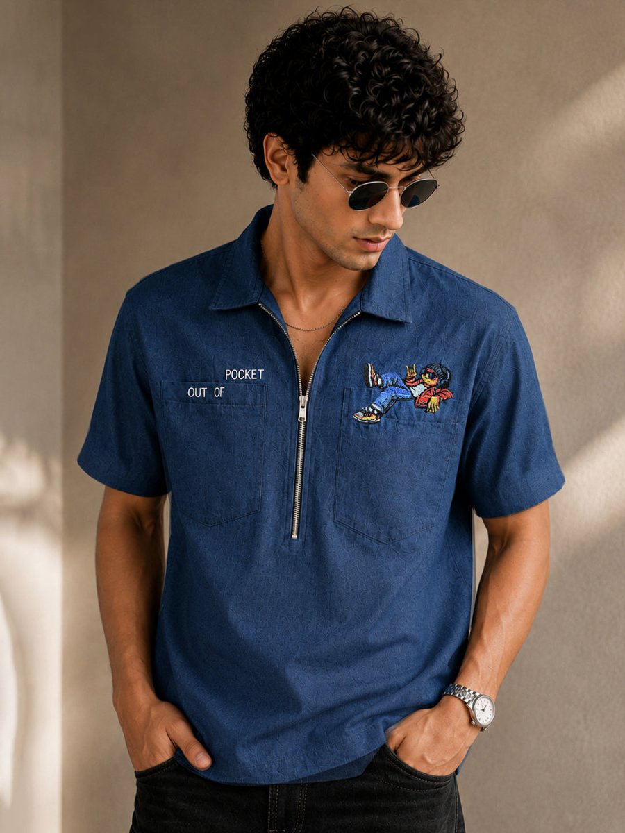 Out of Pocket Denim Embroidered - Shirt | MyDesignation