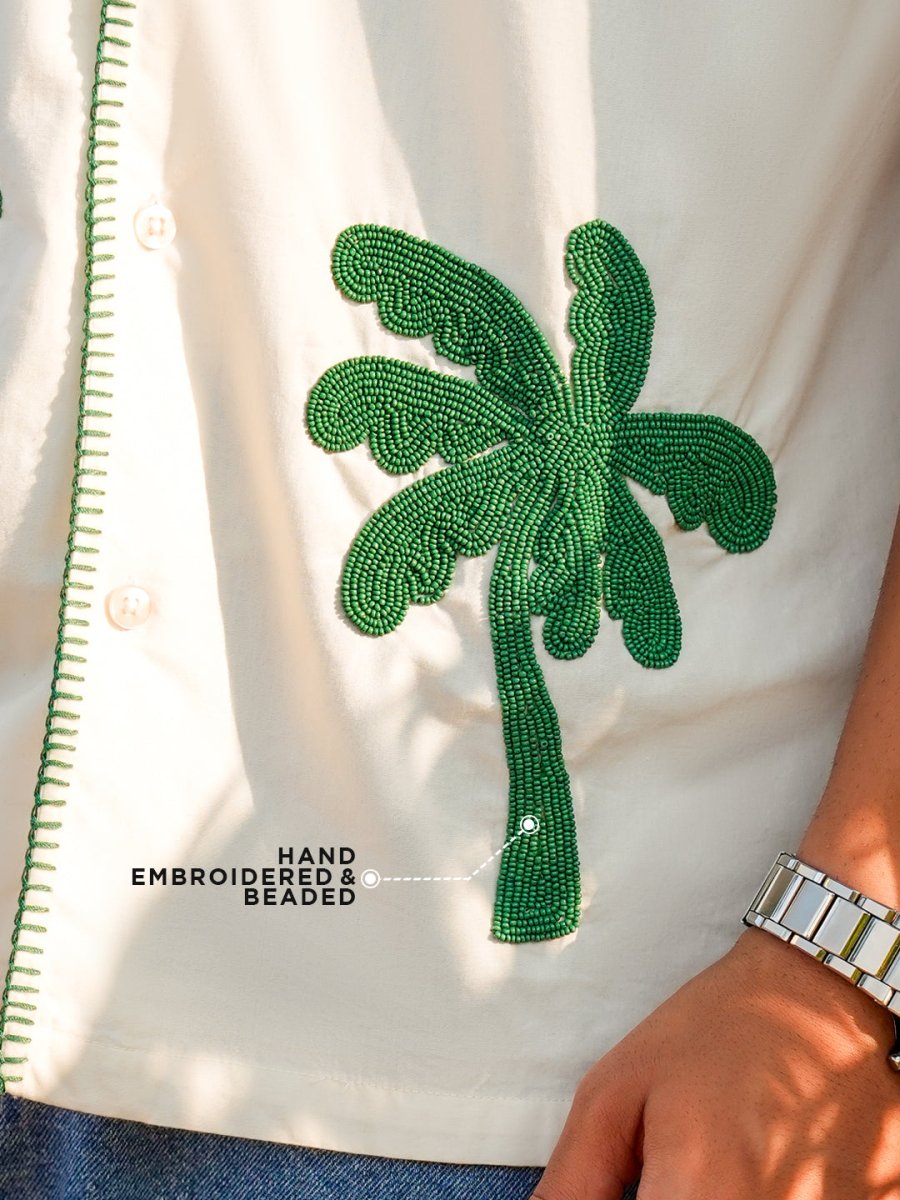 Palm Tree Embroidered Shirt - Shirt | Mydesignation
