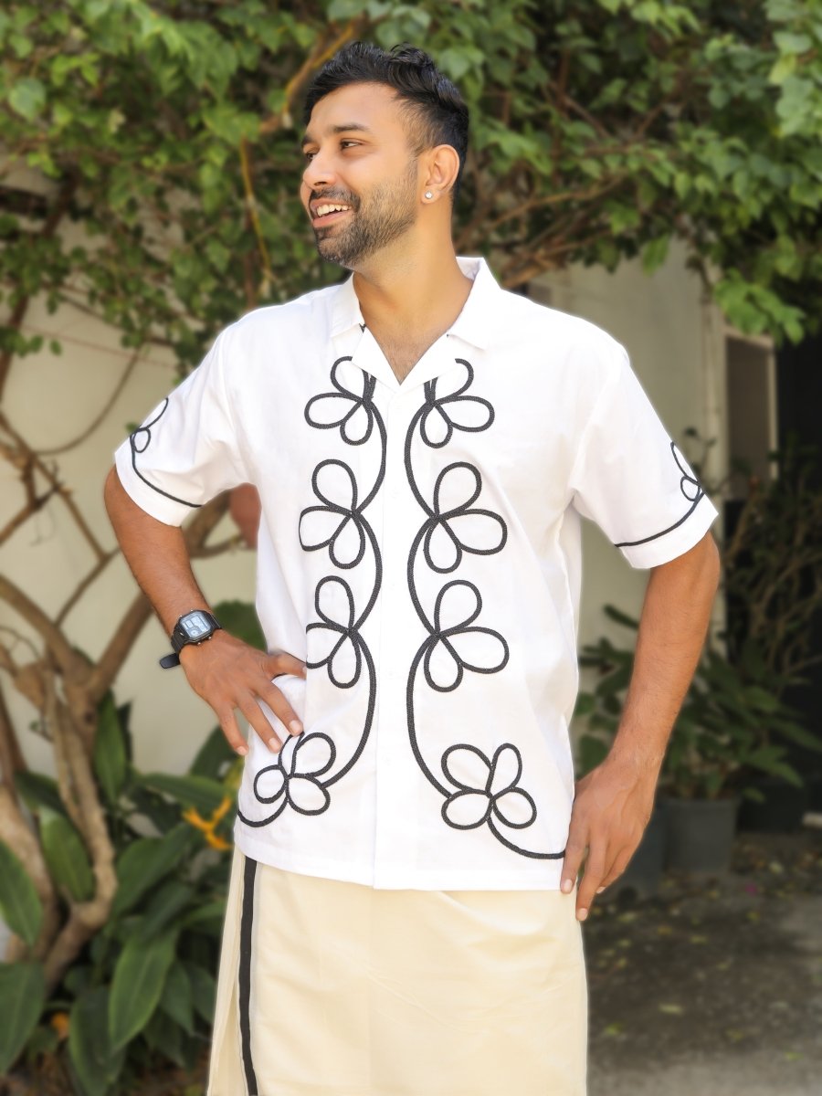 Petal Embroidered - Men Shirt | Mydesignation