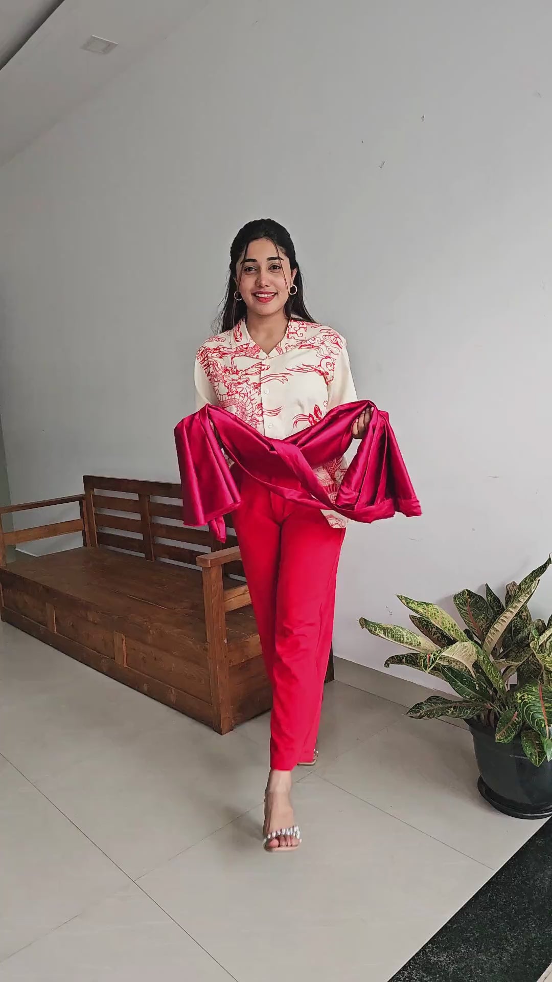 Red Leopard Wrap Skirt