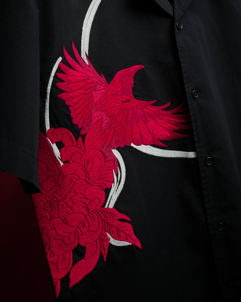 Raven Embroidered - Men Shirt | Mydesignation