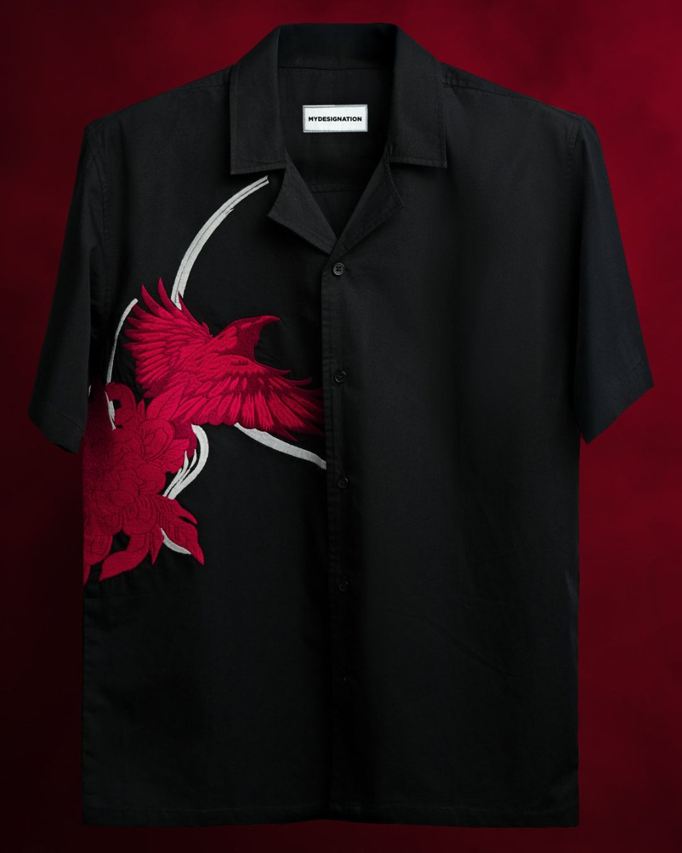 Raven Embroidered - Men Shirt | Mydesignation