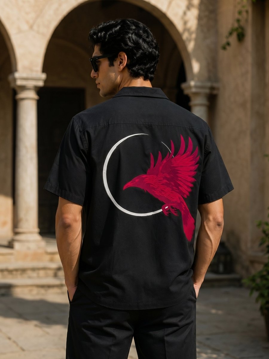 Raven Embroidered | Relaxed Fit | Luxe Cotton Shirt - Shirt | MyDesignation