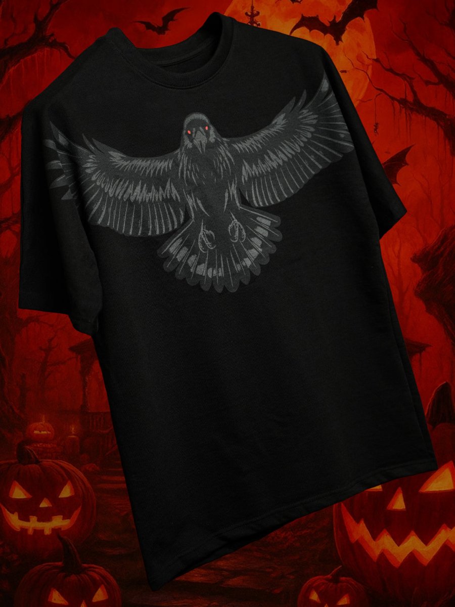 Raven Oversized Tshirt Graphic Printed Oversized Mydesignation