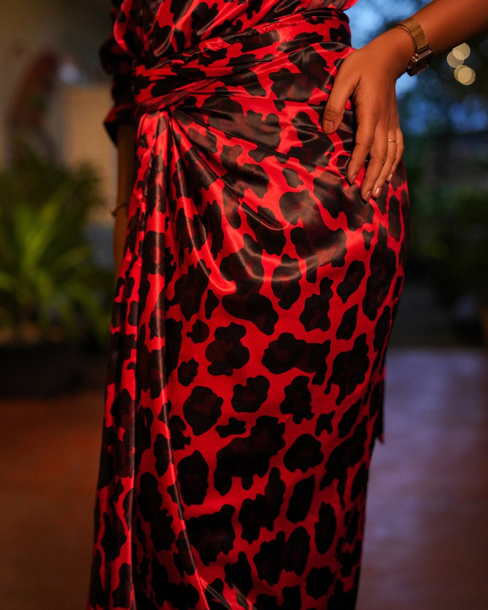 Red Leopard Wrap Skirt - Women Skirt | Mydesignation